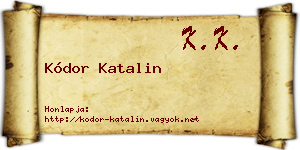 Kódor Katalin névjegykártya