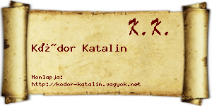 Kódor Katalin névjegykártya